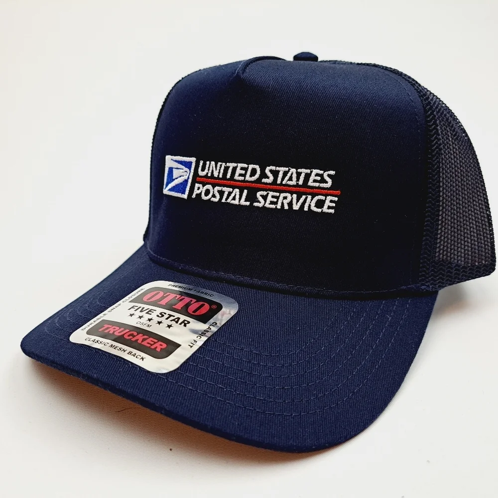 Postal Carrier Postman Post Office Hat Cap Vintage Trucker Mesh Snapback Blue